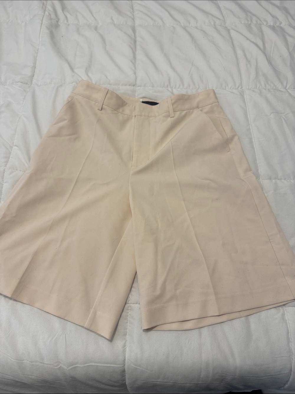 OAK + FORT Cream Tailored Bermuda Shorts